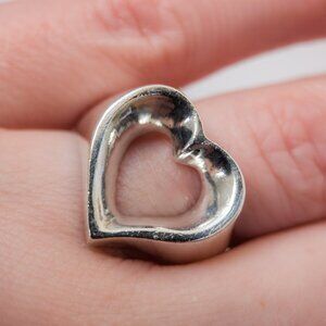 Vintage TAXCO Sterling Open-Heart Signet Ring — Size ~7.25
